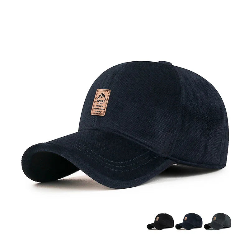 Autumn And Winter Cotton Hat With Fleece Warm Ear Protection Baseball Cap