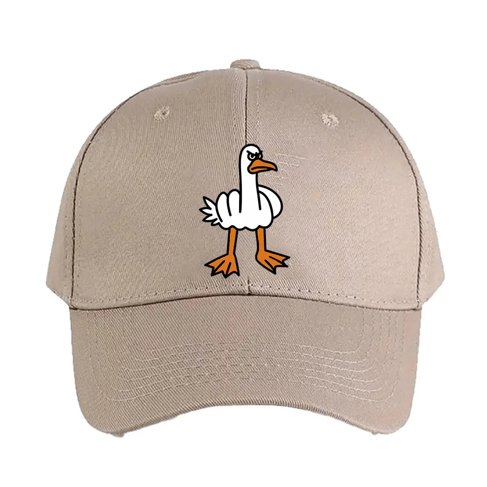 Middle Finger Goose Angry Meme Animal Cap Summer Adult Baseball Cap