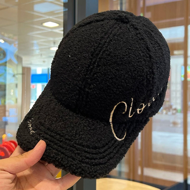 Autumn Winter Embroidery Letter Baseball Cap Cold Proof