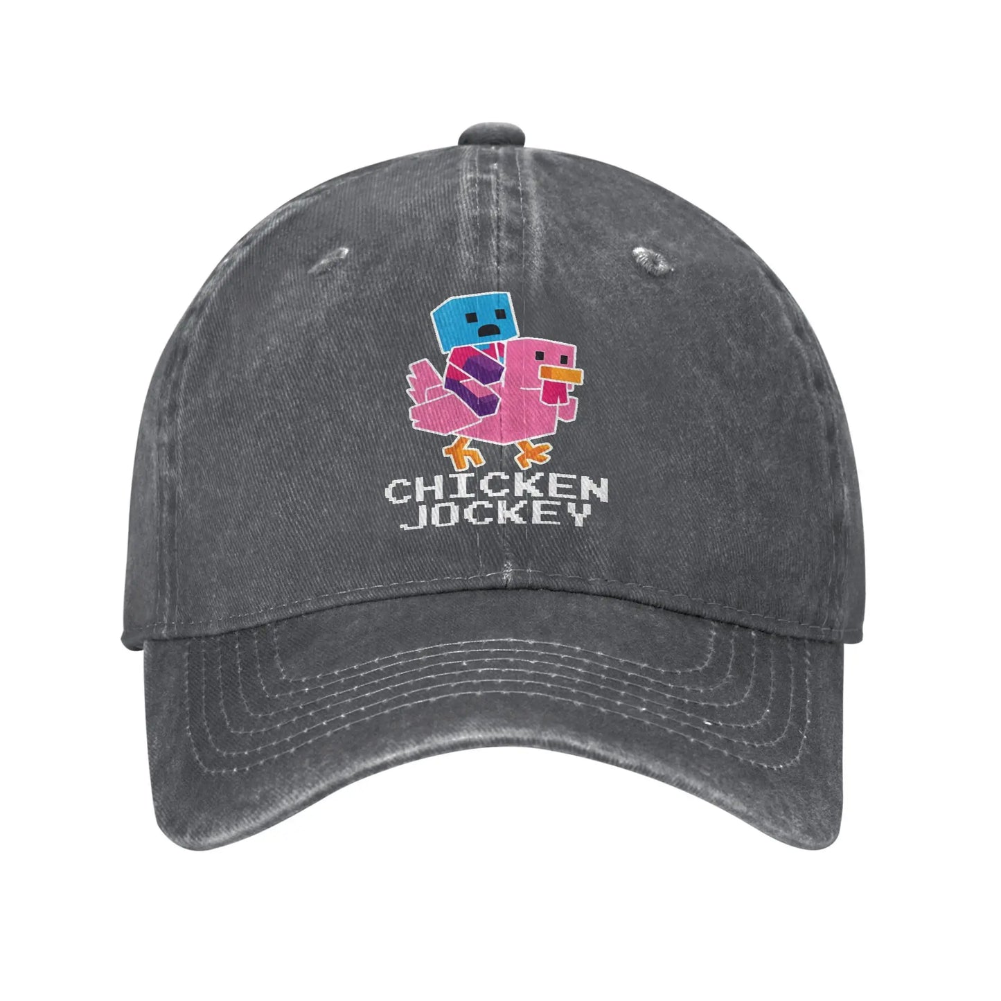 Unisex Chicken Jockey Funny Printed Hat Fashion Distressed Cotton Baseball Cap