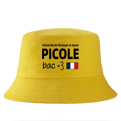 Universite Apéro Picole Bac+3 Printed Reversible Bob Bucket Hat Women Men
