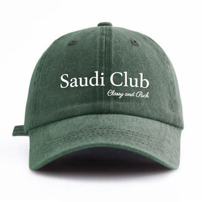 SAUDI C Print Washed Baseball Cap For Adults