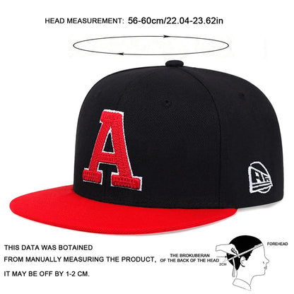 Unisex A Letter Embroidery Hip-hop Hats Snapback Cap