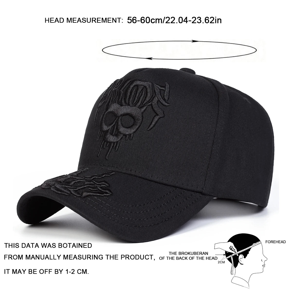 Skull Embroidery Baseball Caps
