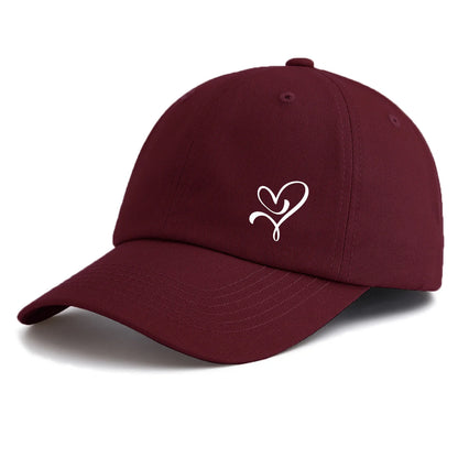 HEART Print Baseball Cap For Adults