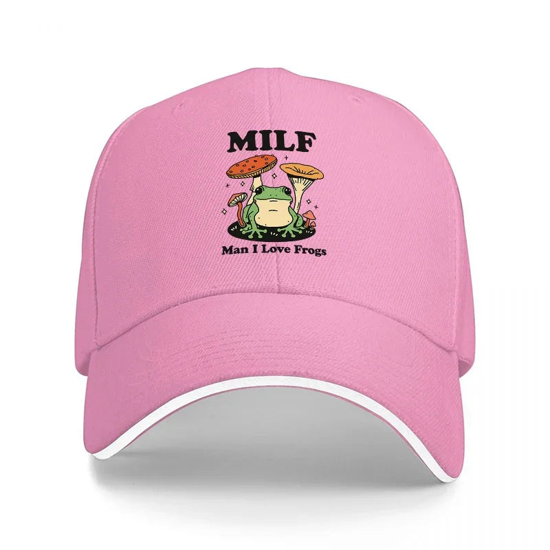 Frog And Mushrooms Nature Inspired Baseball Cap