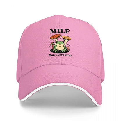 Frog And Mushrooms Nature Inspired Baseball Cap