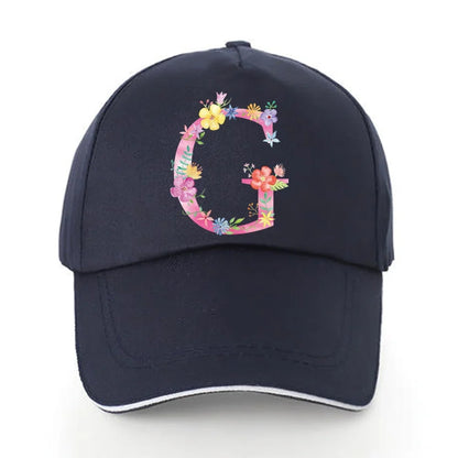Men Baseball Cap Pure Cotton Adjustable Back Buckle Hat Pink Letter Print