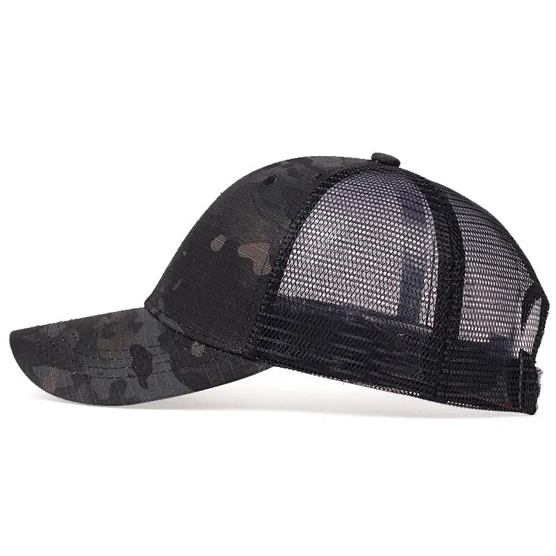 Unisex Solid Color Plaid Fabric Baseball Net Caps Spring Summer