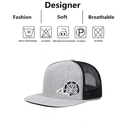 Unisex Compass Mountain Embroidery Hip-hop Hats Snapback Cap Baseball Caps Sunscreen Hat