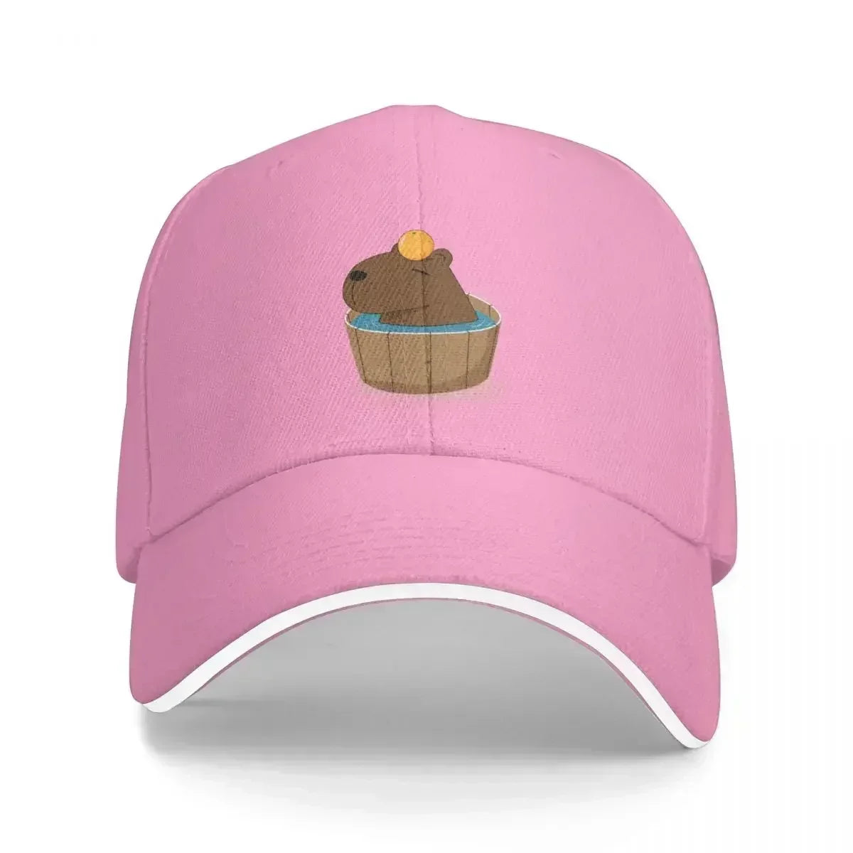 Capybara with Orange Baseball Cap