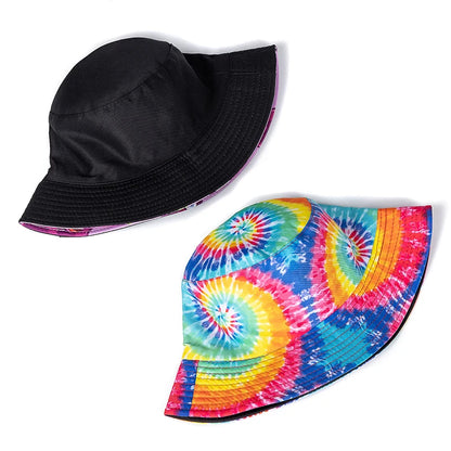 Unisex Bucket Cap Fruit Printing Hats Summer Double-sided Wear Man Women