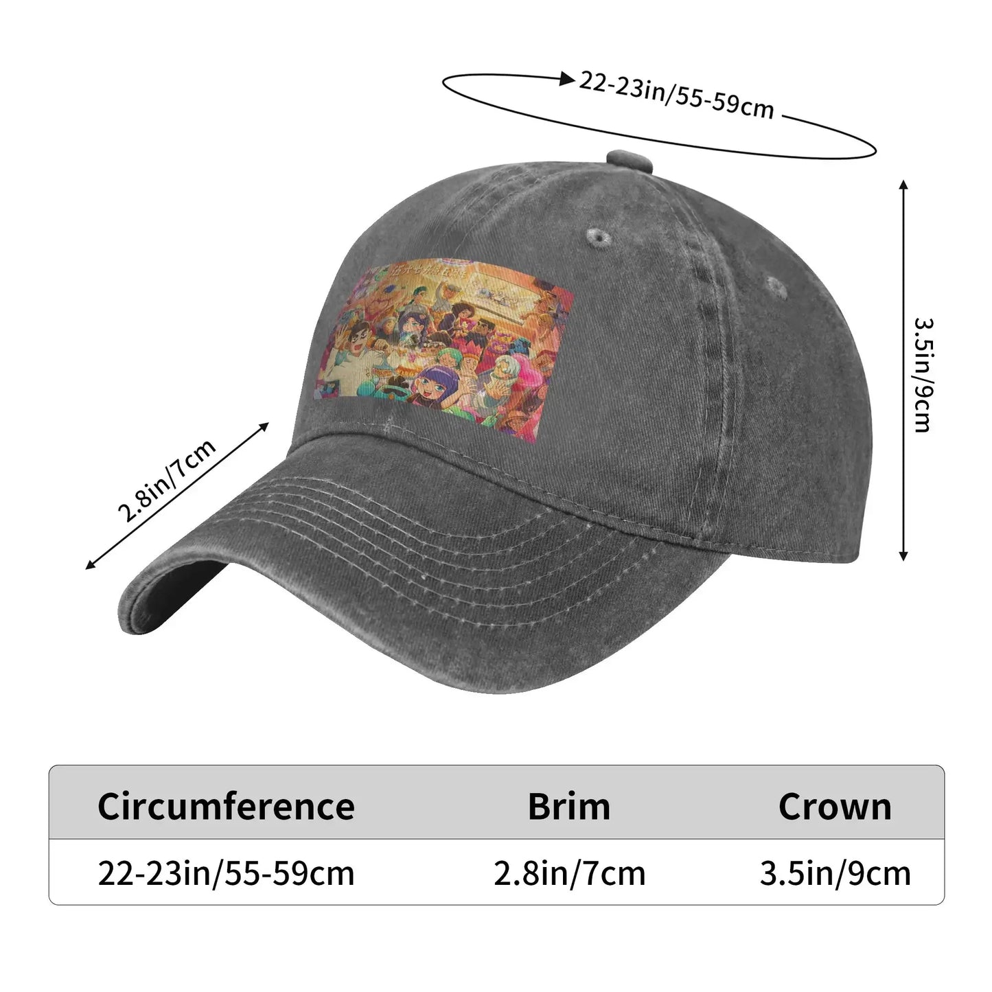 Scissor Seven Action Manga Cartoon Washed Denim Cap Casual Baseball Caps