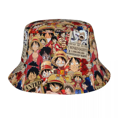 Unisex Bucket Hats One Piece Luffy Japanese Anime