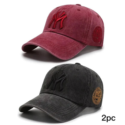 Hat Women's Korean Version Cap Soft Top Washed Distressed Baseball Cap
