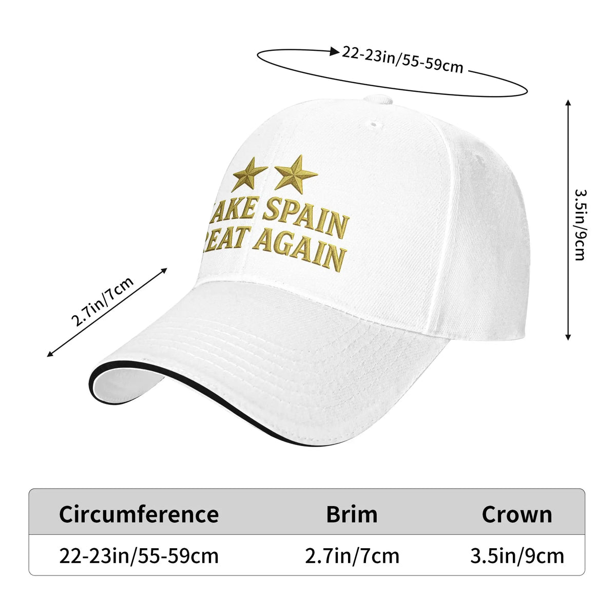 Make Spain Great Again Two Stars Casual Baseball Cap