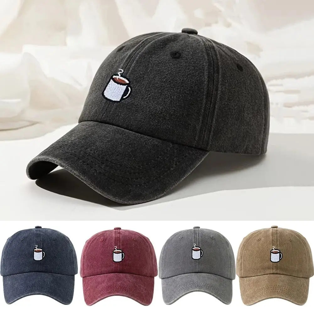 Embroidered Coffee Cup Baseball Cap