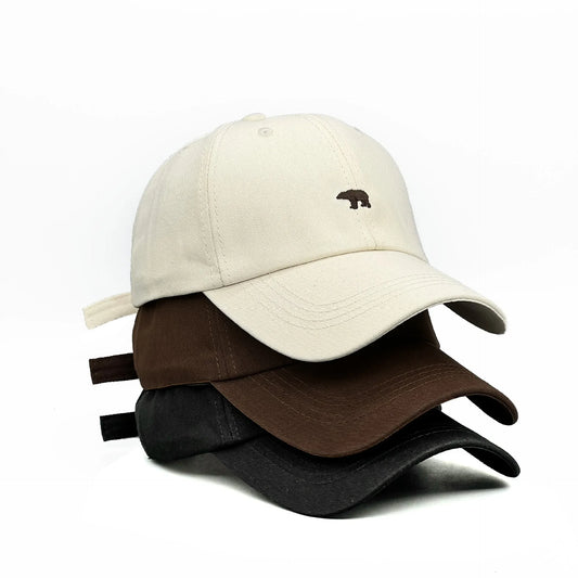 Polar Bear Embroidery Sun Hat Cotton Baseball Cap