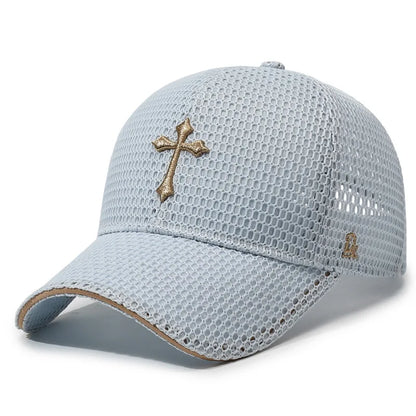 Summer Mesh Breathable Baseball Cap Star Embroidery Casual Hat Unisex