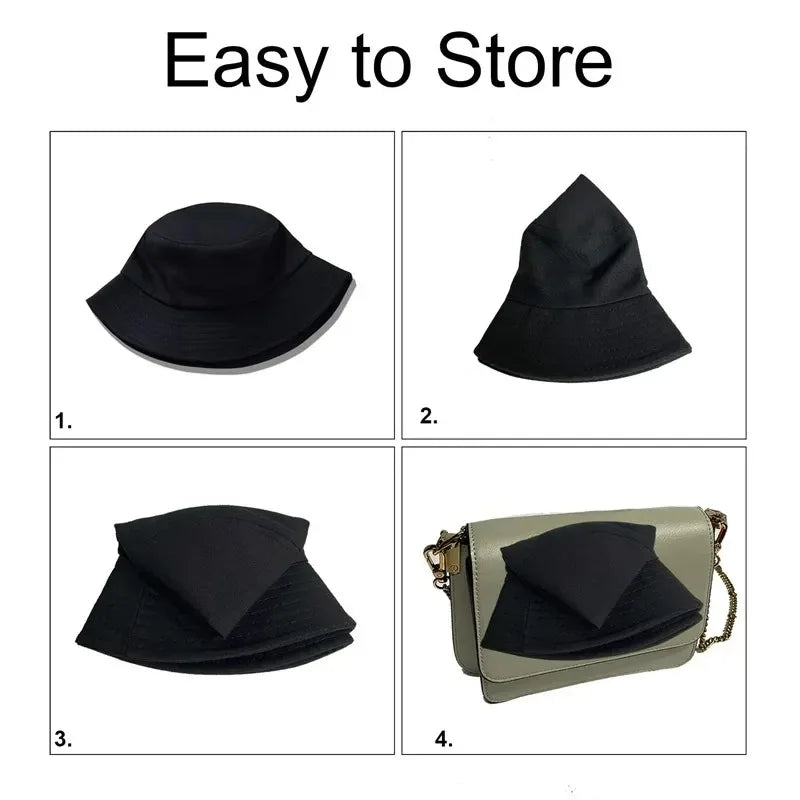 Unisex Summer Foldable Bucket Hat Women Cotton Outdoor Fishing Hunting