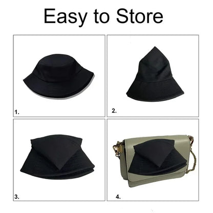 Unisex Summer Foldable Bucket Hat Women Cotton Outdoor Fishing Hunting