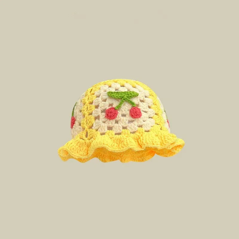 Autumn New Crochet Korean Handmade Bucket Hat Women