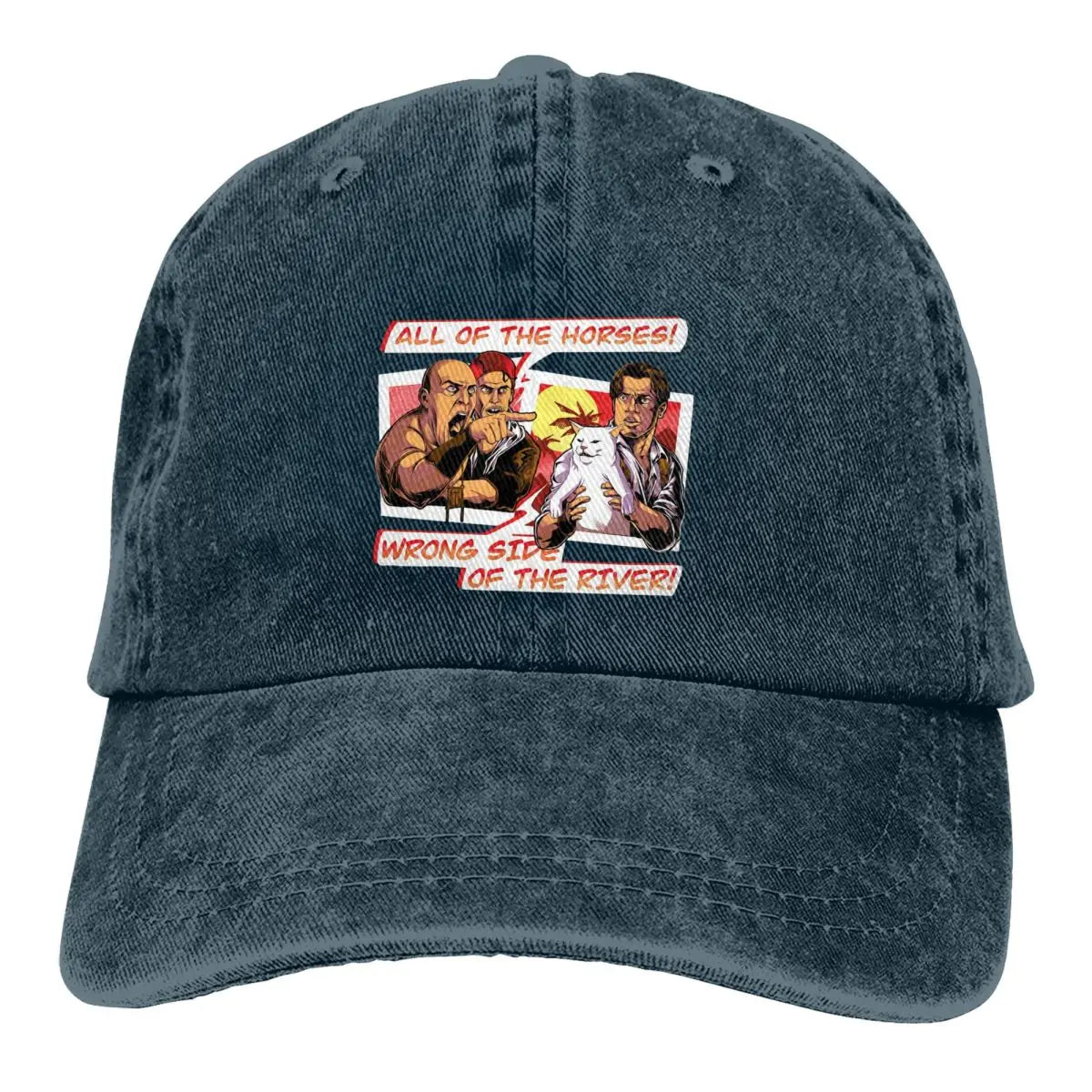 Wrong Side Of The River Cat Meme Baseball Cap
