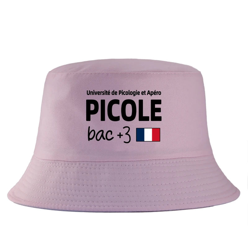 Universite Apéro Picole Bac+3 Printed Reversible Bob Bucket Hat Women Men