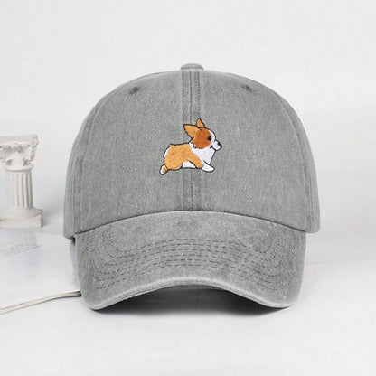 Cute Corgi Embroidered Baseball Cap