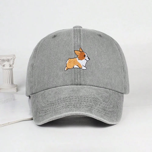 Cute Corgi Embroidered Baseball Cap