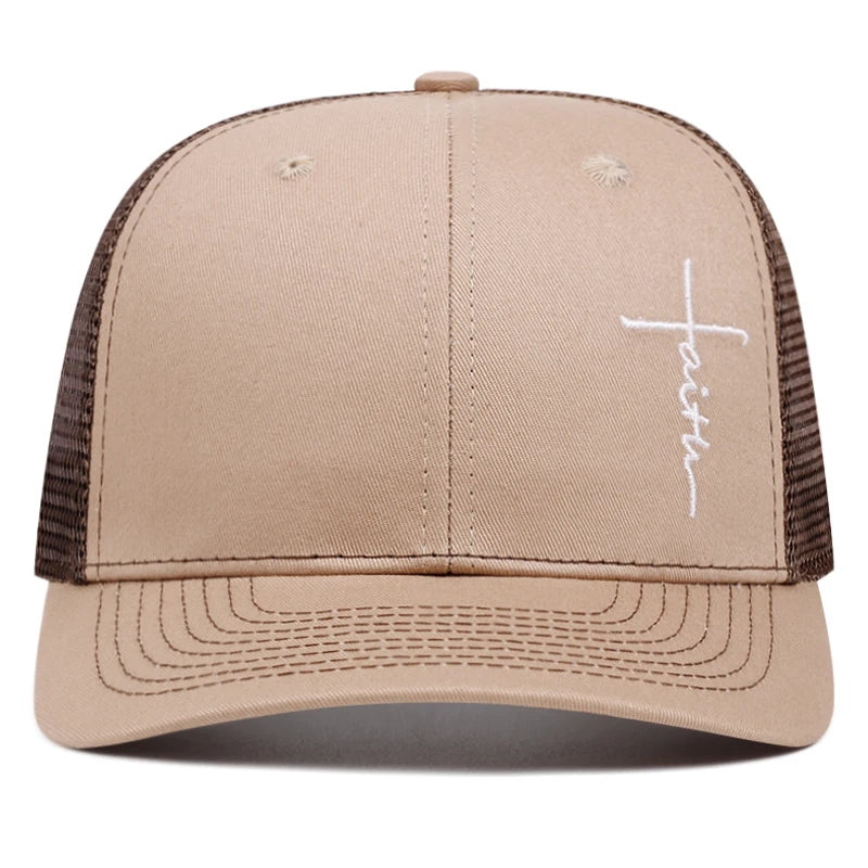 Cross Embroidery Slight Curved Printed Baseball Hat
