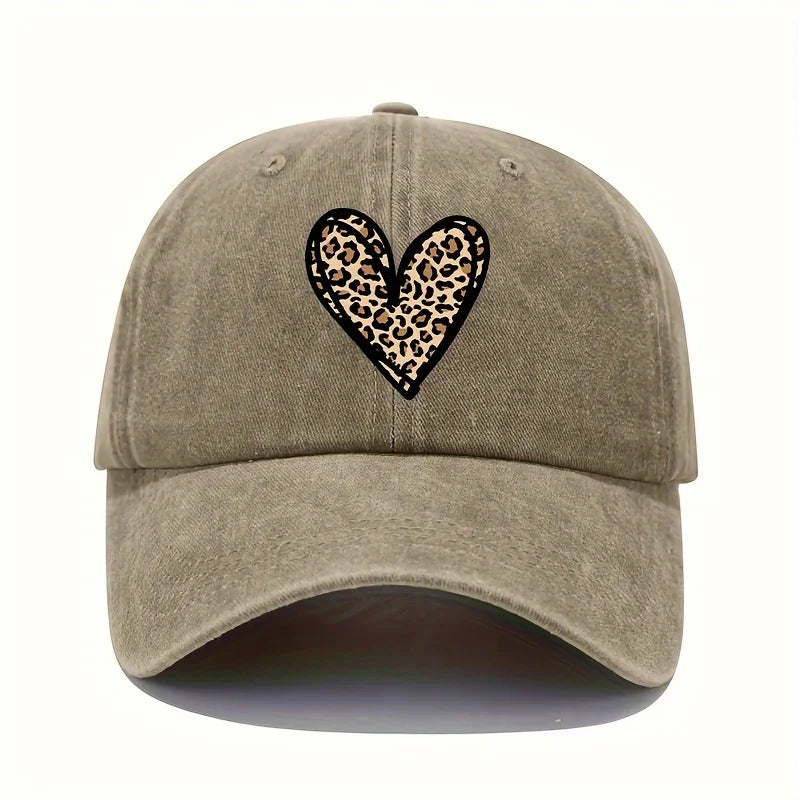 Valentine's Day Leopard Print Heart Print Baseball Cap