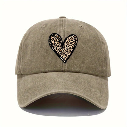 Valentine's Day Leopard Print Heart Print Baseball Cap