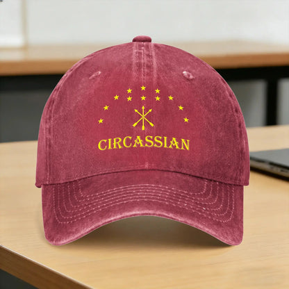 Spring Circassian Flag With Yellow Stars Perfect Adiga Baseball Cap
