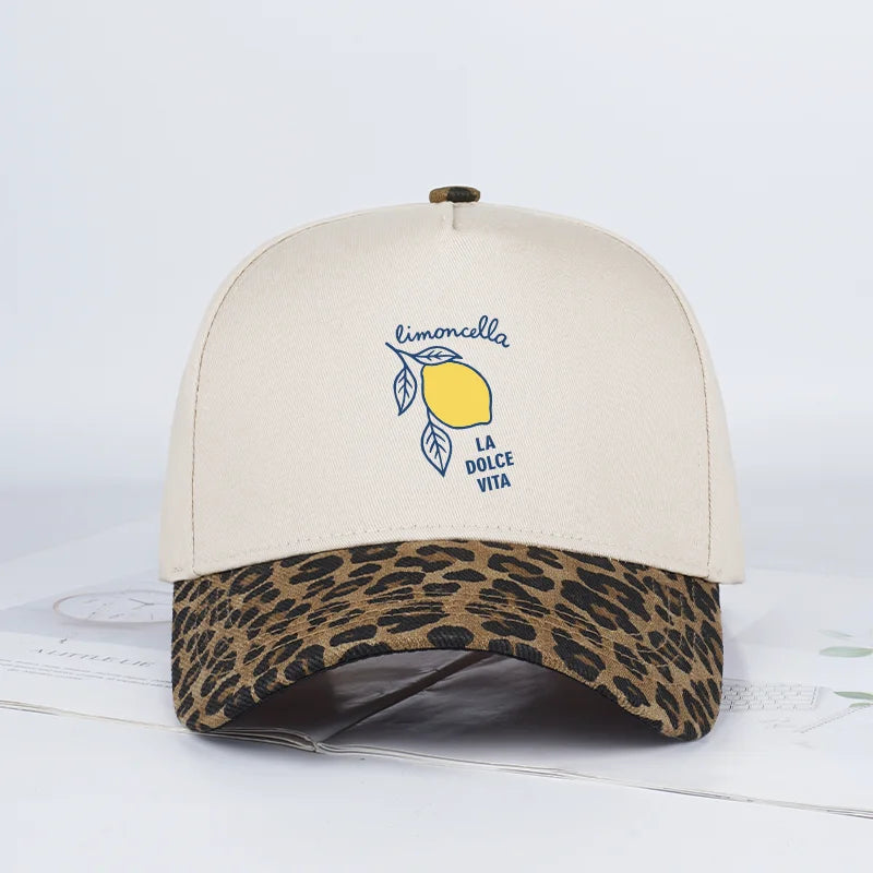 "Limoncello La Dolce Vita" Lemon Print Baseball Cap