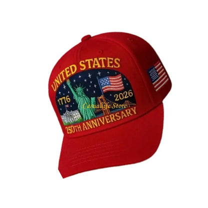 American Anniversary Hat Breathable Baseball Cap Lightweight Fabric