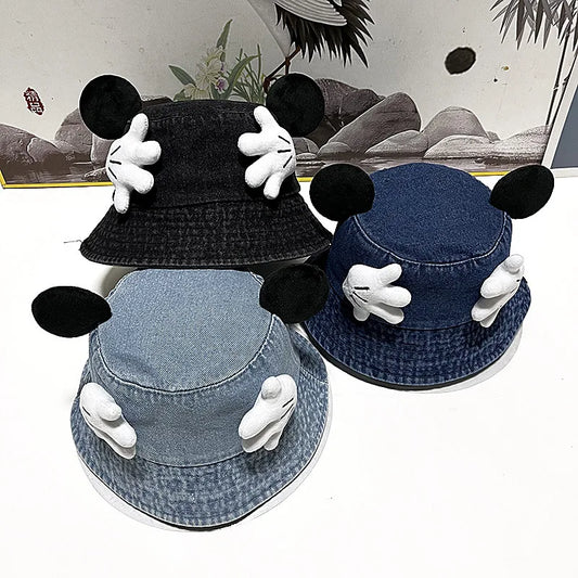 New Creative Cartoon Face Covering Bucket Hat For Women Girls