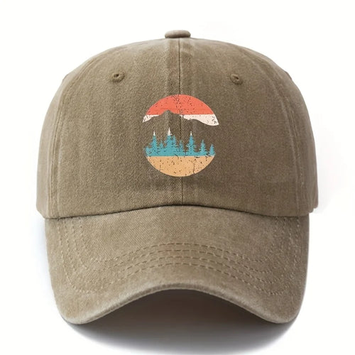 Mountain Sunset Printed Baseball Hat