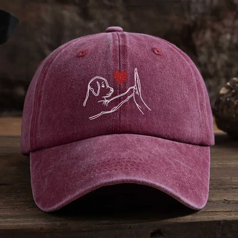 Dog Love High Five Printed Baseball Hat