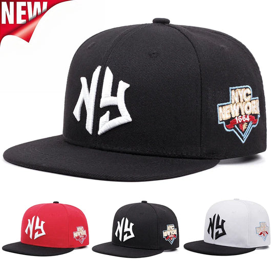 Men's Fashion Letter NY1664 Embroidered Snapback Hat Hip