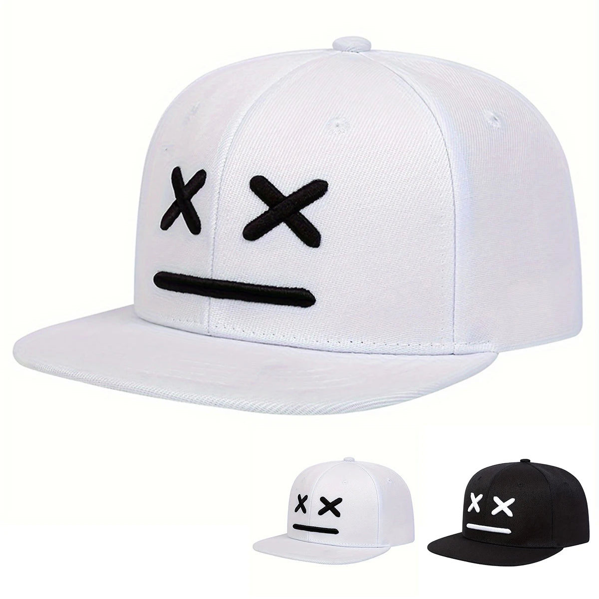 Unisex XX Smiling Face Embroidery Hip-hop Hats Snapback Cap Baseball Caps Sunscreen Hat Sports Cap
