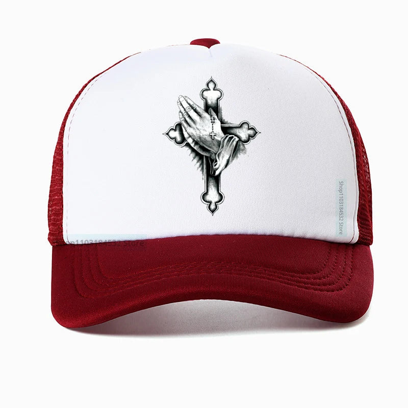 Christian Prayer Jesus Mesh Baseball Cap