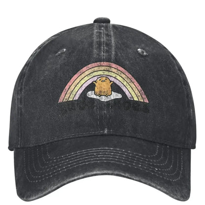 Gude Vibes Good Vibes Rainbow Washed Baseball Cap