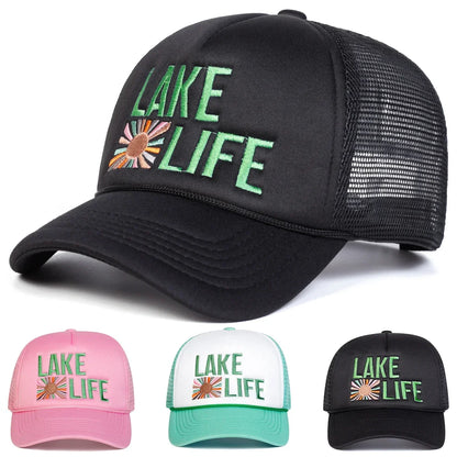 Unisex LAKE LIFE Letter Embroidery Baseball Caps
