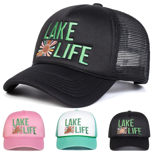 Unisex LAKE LIFE Letter Embroidery Baseball Caps