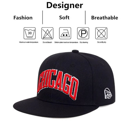 Unisex CHICAGO Embroidery Hip-hop Hats Snapback Caps Baseball Caps Sunscreen Hat