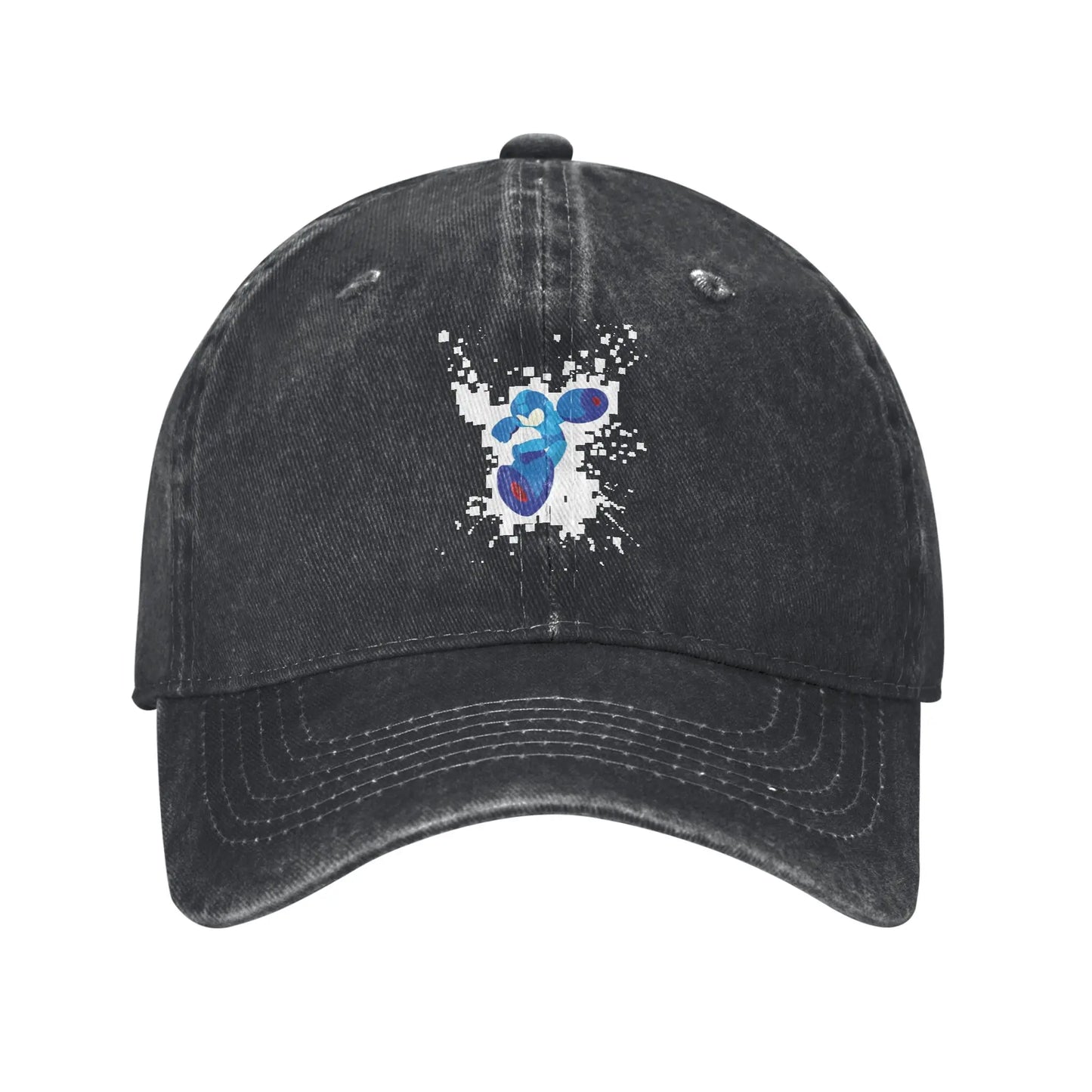 Megaman Pixel Jump Men Women Baseball Caps