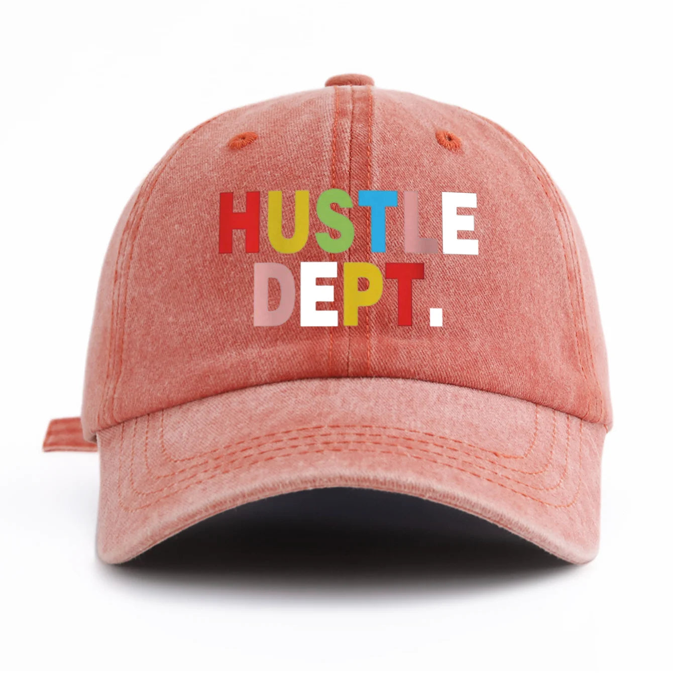 HUSTEL DEPT Print Washed Baseball Cap For Adults