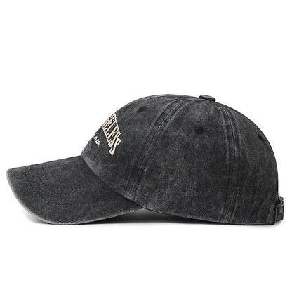 New Soft Top Washed Vintage Coated Cloth Cap Three-Dimensional Embroidery Sunhat Distressed White Baseball Cap