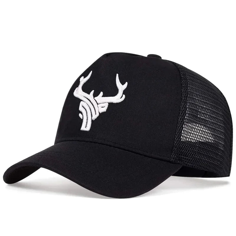 Unisex Animal Antlers Embroidery Baseball Net Caps Spring And Summer